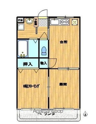 ライフステージ相生[2DK/40m2]の間取図