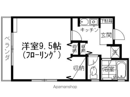 ヴィラ滝沢元町[1K/30m2]の間取図