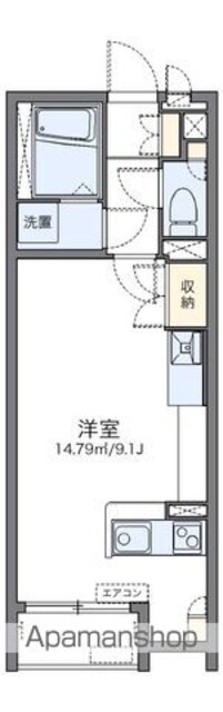 レオネクストサン　トラップ郡山[1R/26.5m2]の間取図