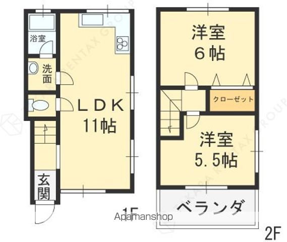 瓢箪山町貸家の間取り写真