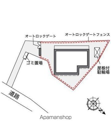 レオパレスフィオリーナ[1K/24.57m2]の配置図