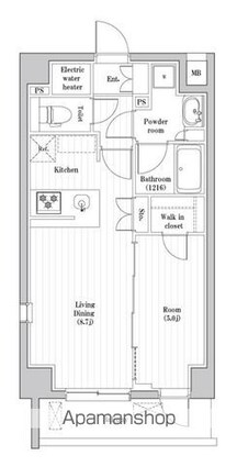 ハーモニーレジデンス高田馬場[1LDK/40.2m2]の間取図
