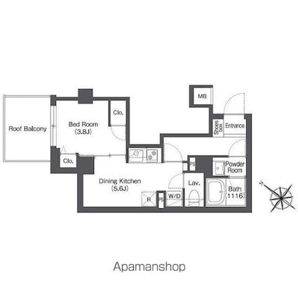 コンフォリア志村坂上[1DK/28.05m2]の間取図
