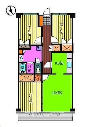 グランドール小坂[3LDK/84.4m2]の間取図