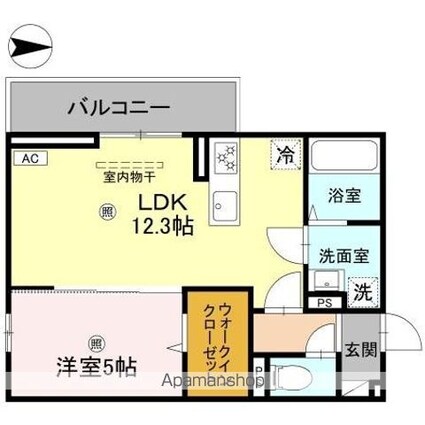 ＤーＲＯＯＭ山上[1LDK/42.79m2]の間取図