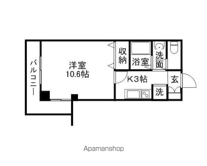 いよてつロフティ上一万[1K/33.33m2]の間取図