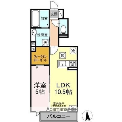 フォルビート[1LDK/41.52m2]の間取図