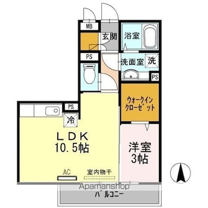 クリーク　パレス[1LDK/37.03m2]の間取図