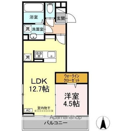ＴＨＲＥＥ[1LDK/41.94m2]の間取図