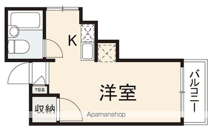 香川県高松市宮脇町１丁目[1R/24m2]の間取図