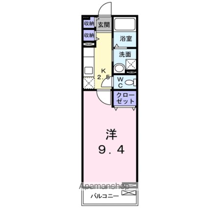 カーサ　プラシード[1K/30.46m2]の間取図