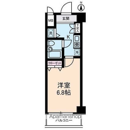 ダイヤモンドスクウェア桜台Ⅰ[1R/21.87m2]の間取図