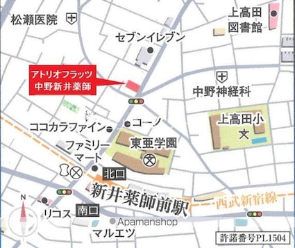 アトリオフラッツ中野新井薬師[1DK/27.2m2]の配置図