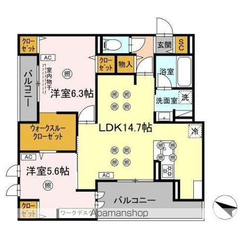 GRANDVALLEY 博多の間取り写真