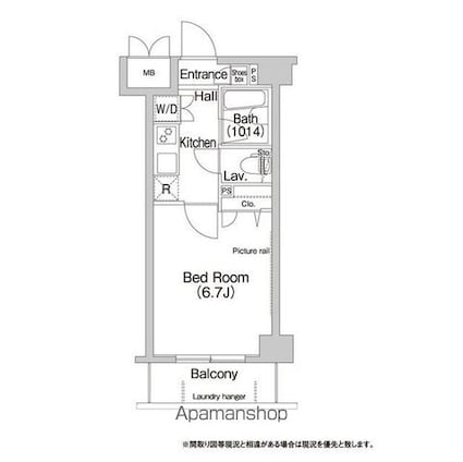 ＢＰＲレジデンス豪徳寺[1K/21.15m2]の間取図