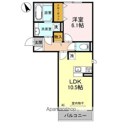 ヴィラ　シャルマン[1LDK/42.63m2]の間取図