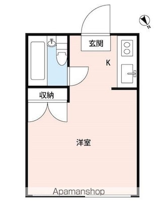 プラザドゥクリムゾン[1R/14m2]の間取図