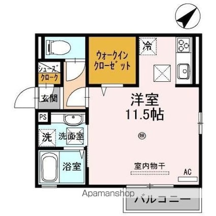ブラウニーテラス[1R/32.8m2]の間取図