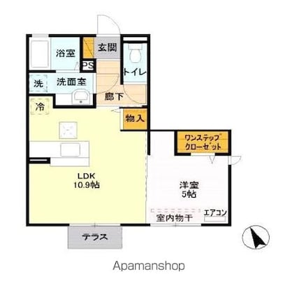ハピネス[1LDK/40.36m2]の間取図