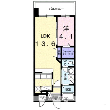 レイ・クレスト[1LDK/42.75m2]の間取図