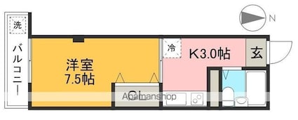 コーポ葉山[1K/25.42m2]の間取図