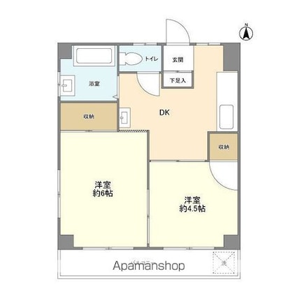 メゾンスズキ[2DK/36m2]の間取図