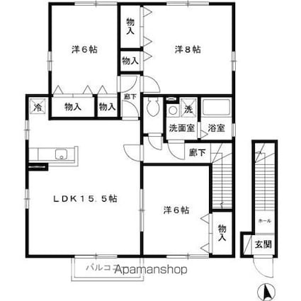 東京都杉並区南荻窪２丁目[3LDK/79.6m2]の間取図