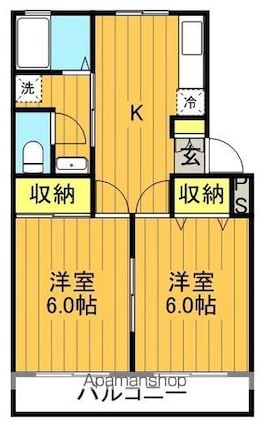 福島県郡山市亀田１丁目[2K/40.74m2]の間取図