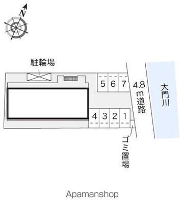 和歌山県和歌山市黒田[1K/22.35m2]の配置図