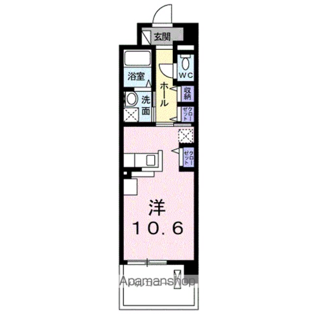 サンリットⅢ[1R/30.83m2]の間取図