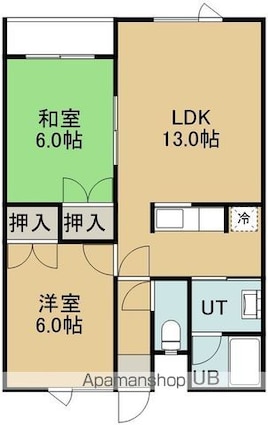 リヴェール桔梗館[2LDK/52.23m2]の間取図