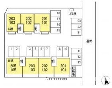 ベルジュネスＪ[2DK/48.53m2]の配置図
