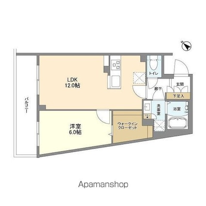 ウェルスクエア中目黒Ⅱ[1LDK/43.34m2]の間取図
