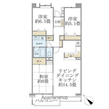 ＩＳＭ南柏[3LDK/74.68m2]の間取図