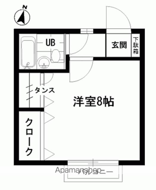 パル西郷[1R/20.66m2]の間取図