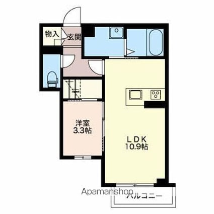 長野県長野市中御所２丁目[1LDK/38.82m2]の間取図