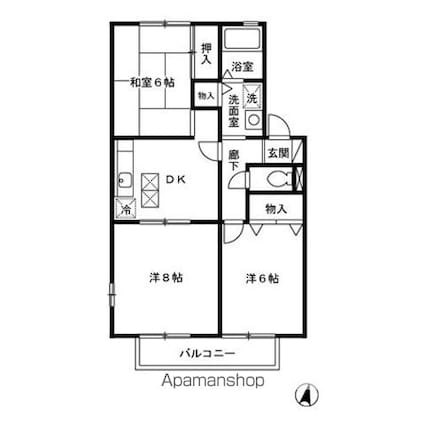 ヴェルドミール[3DK/59.54m2]の間取図