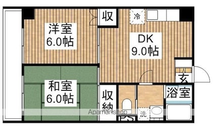 ベルハイツ富士見町[2DK/46.87m2]の間取図