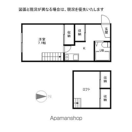ロッヂ・福田[1K/26m2]の間取図