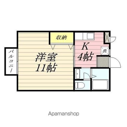 フラット川本[1K/32.55m2]の間取図