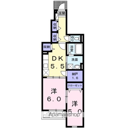 スカイレオ[2DK/47.08m2]の間取図