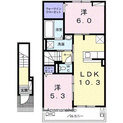 グランコートⅥ[2LDK/54.85m2]の間取図