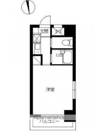 スカイコート早稲田第３[1K/20.47m2]の間取図