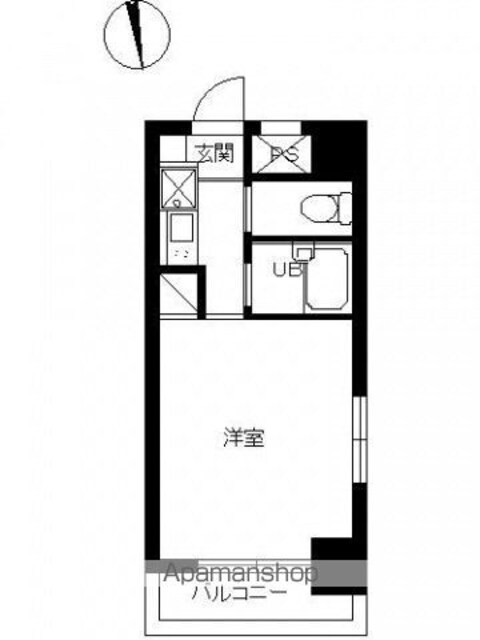 スカイコート早稲田第３[1K/20.47m2]の間取図