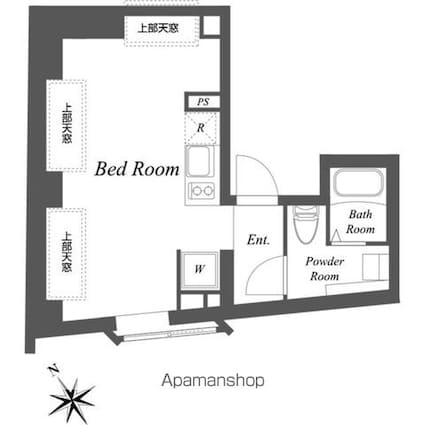 ＥＸＡＭ中目黒Ⅲ[1R/26.12m2]の間取図