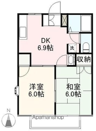 香川県高松市松縄町[2DK/40.04m2]の間取図