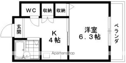 滋賀県大津市石居３丁目[1K/23.59m2]の間取図