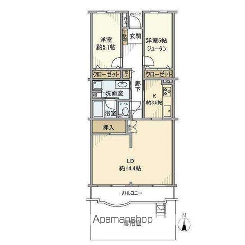 【野田市山崎のマンションの間取り】