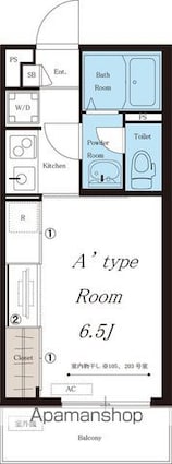 神奈川県横浜市栄区笠間２丁目[1K/21.73m2]の間取図