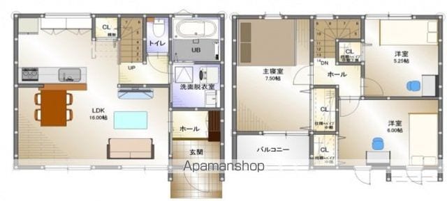山陽本線 八本松駅 徒歩18分 2階建 築4年の間取り写真